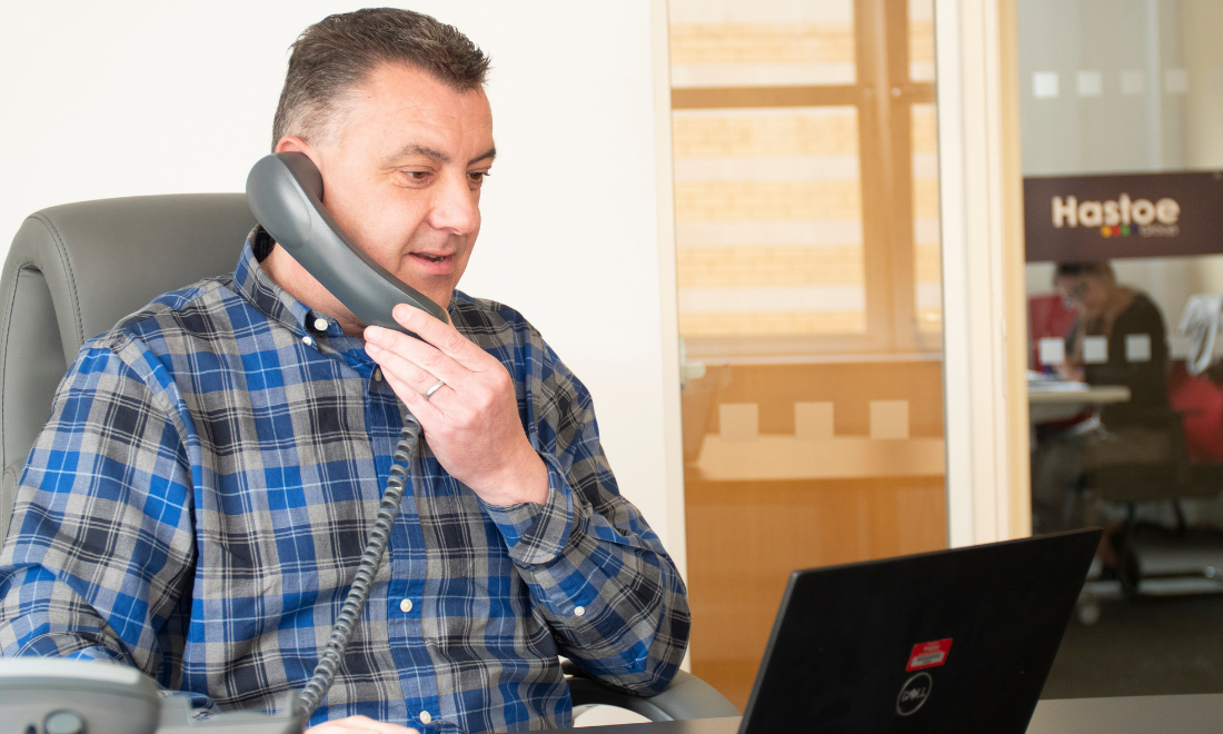 Andrew Potter on the phone