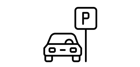 car parked near parking sign